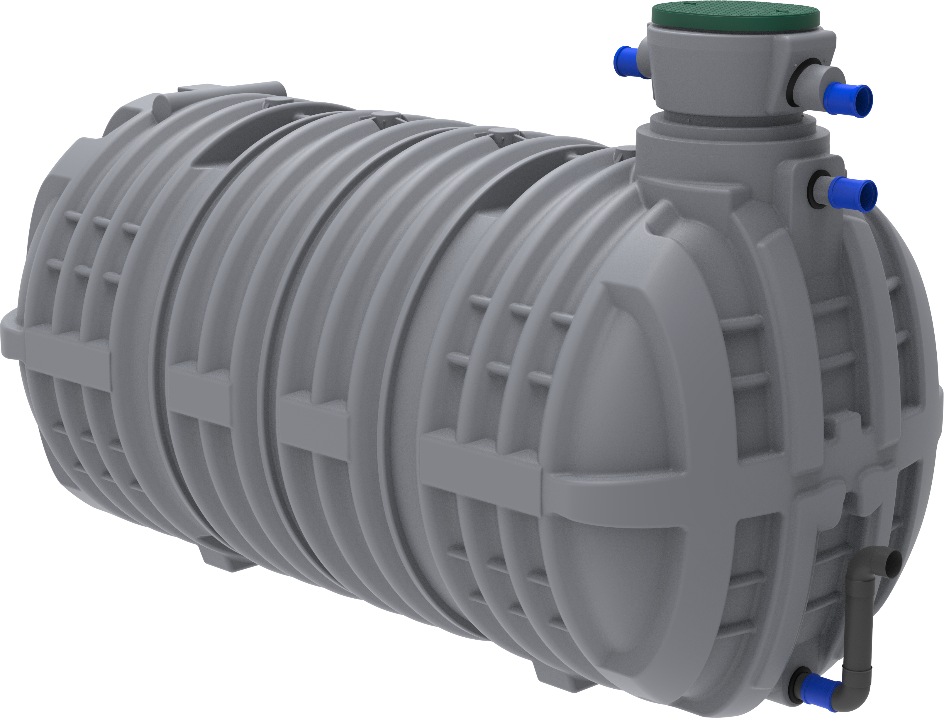 Cuve de récupération des eaux de pluie avec régulateur de débit
